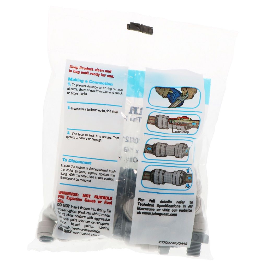 John Guest Swivel Elbow NPTF - 1/4 x 1/8 NPTF