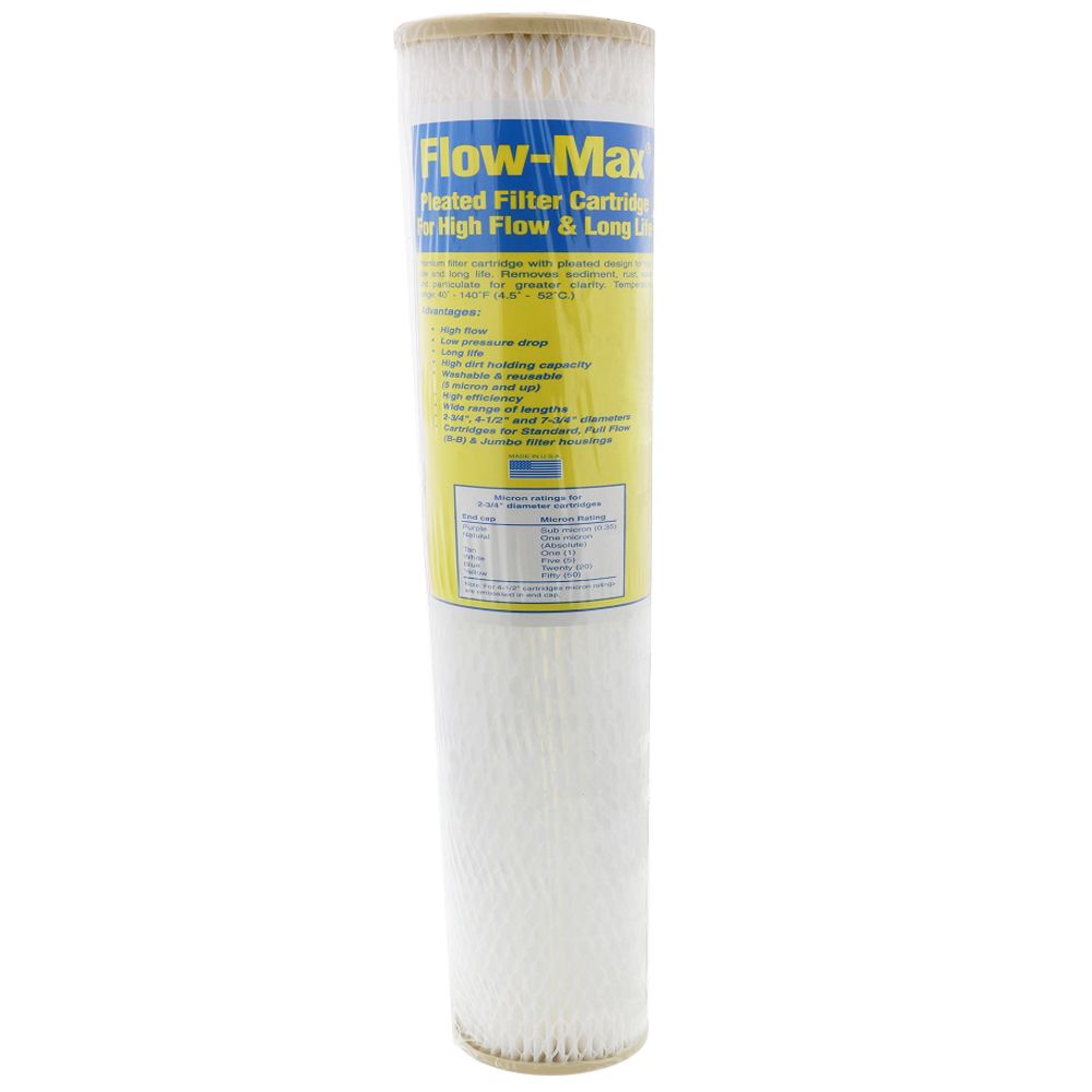 19-1/2" x 2-3/4" Flow-Max Pleated Poly - 1 mic