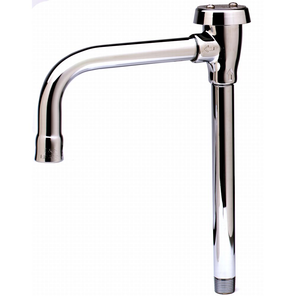 T&S Brass BL-5560-01 Rigid Gooseneck with Vacuum Breaker, Serrated Tip, 3/8 Npt Inlet
