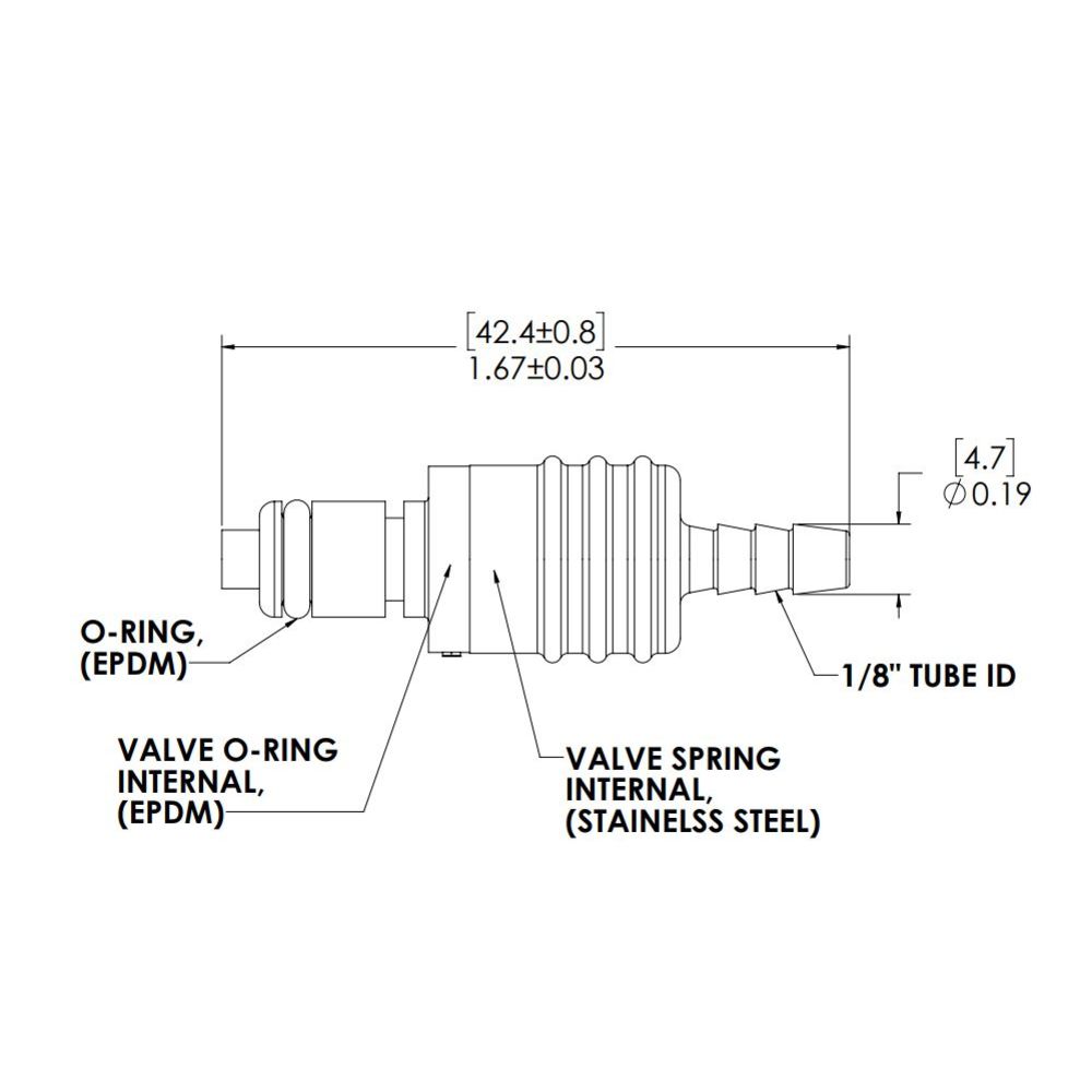 LinkTech 20PPV Inline Plug, Valved, 1/8" HB
