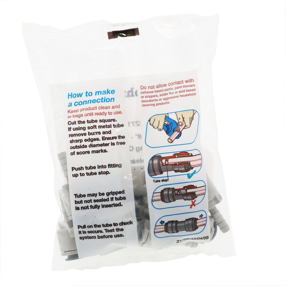 John Guest Superseal Barb - 3/8 Supersealx 1/4 ID Barb