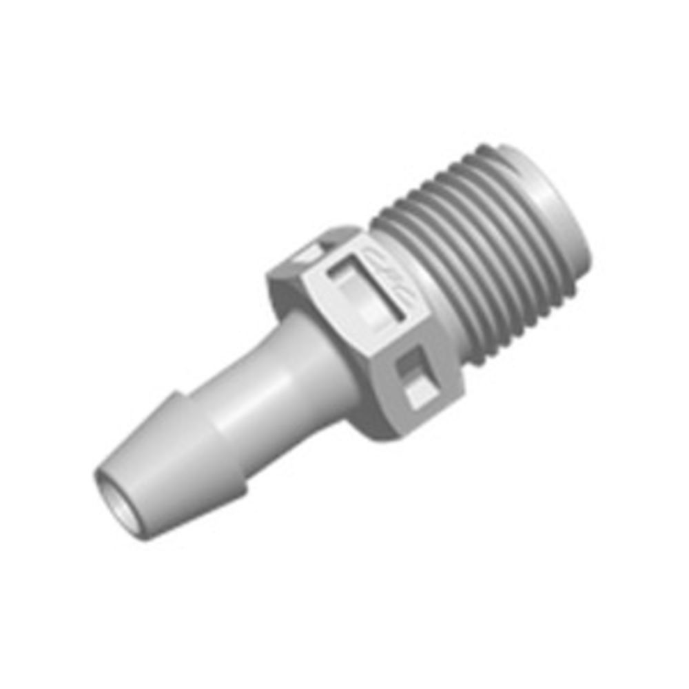FitQuik Polypropylene Thread to Tube Straight Fitting - 1/8 NPT to 1/4 ID Barb