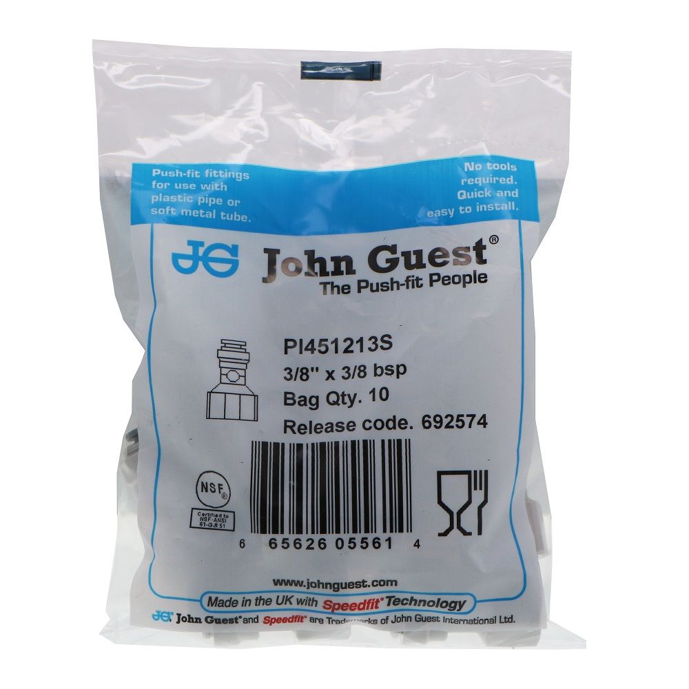 John Guest Female Adapter BSPP - 3/8 x 3/8 BSPP