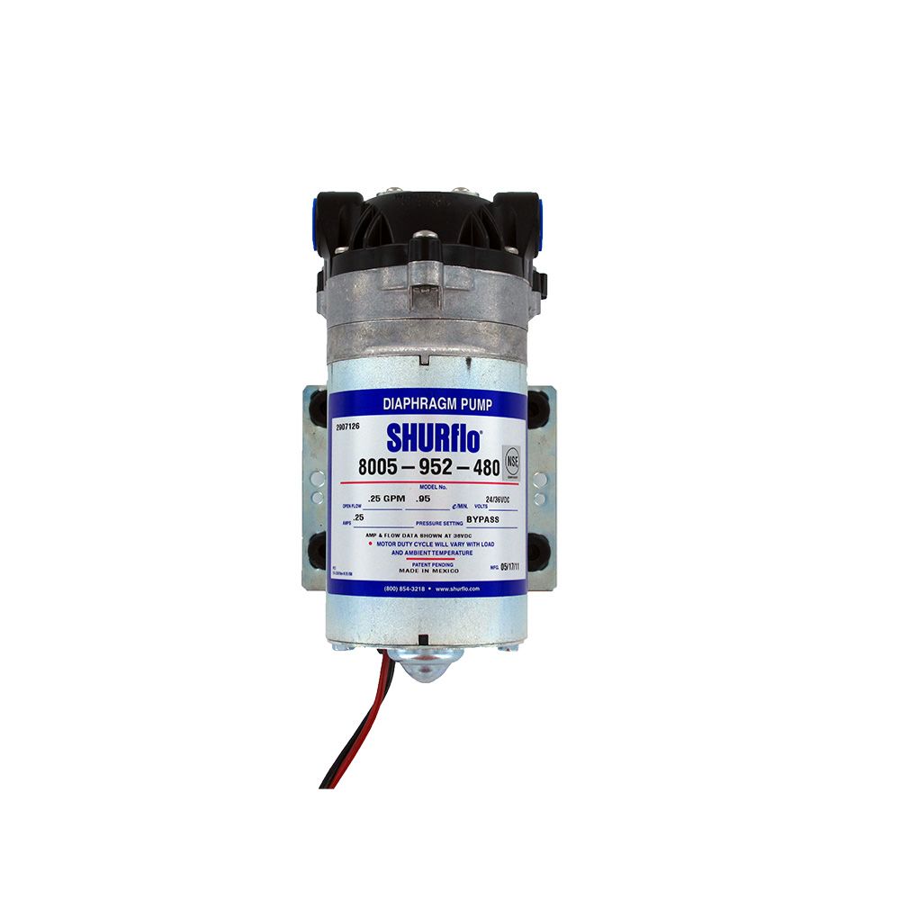 SHURflo 8005-952-480 RO Booster Pump 50 GPD 80 PSI 24VDC