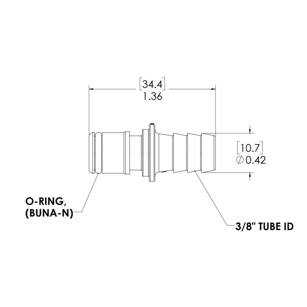 LinkTech 50AC InLine Plug, NV, 3/8" HB