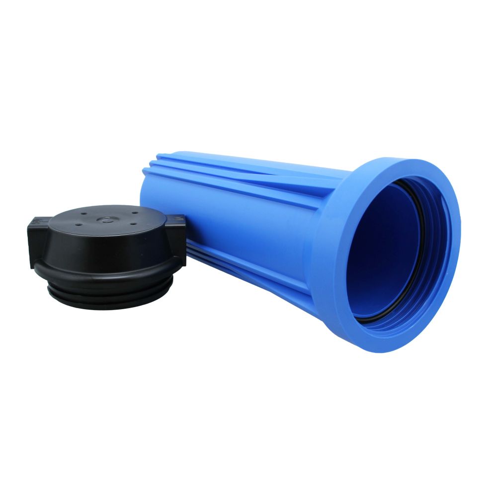 10" Neo-Pure SlimLine Flat Cap Housing NSF Black Cap/Blue Sump 1/2" No Pressure Relief