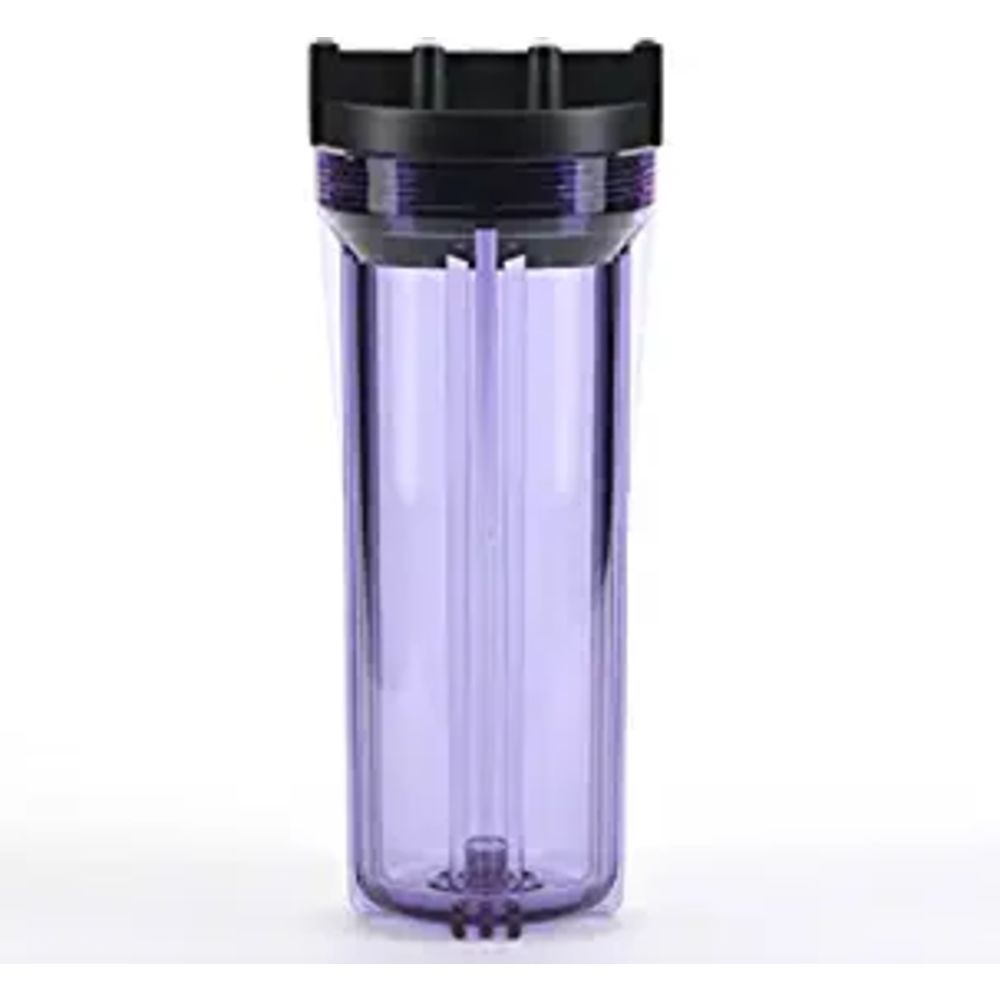 Hydronix 10" Clear Body, Black Rib Cap 1/4" Slim Housing