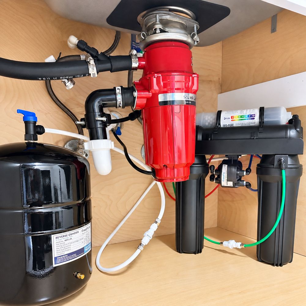 neoPure 4 Stage 25 GPD Residential Full Solution RO System, 0.5µ CTOX, Permeate Pump & AG Faucet CH