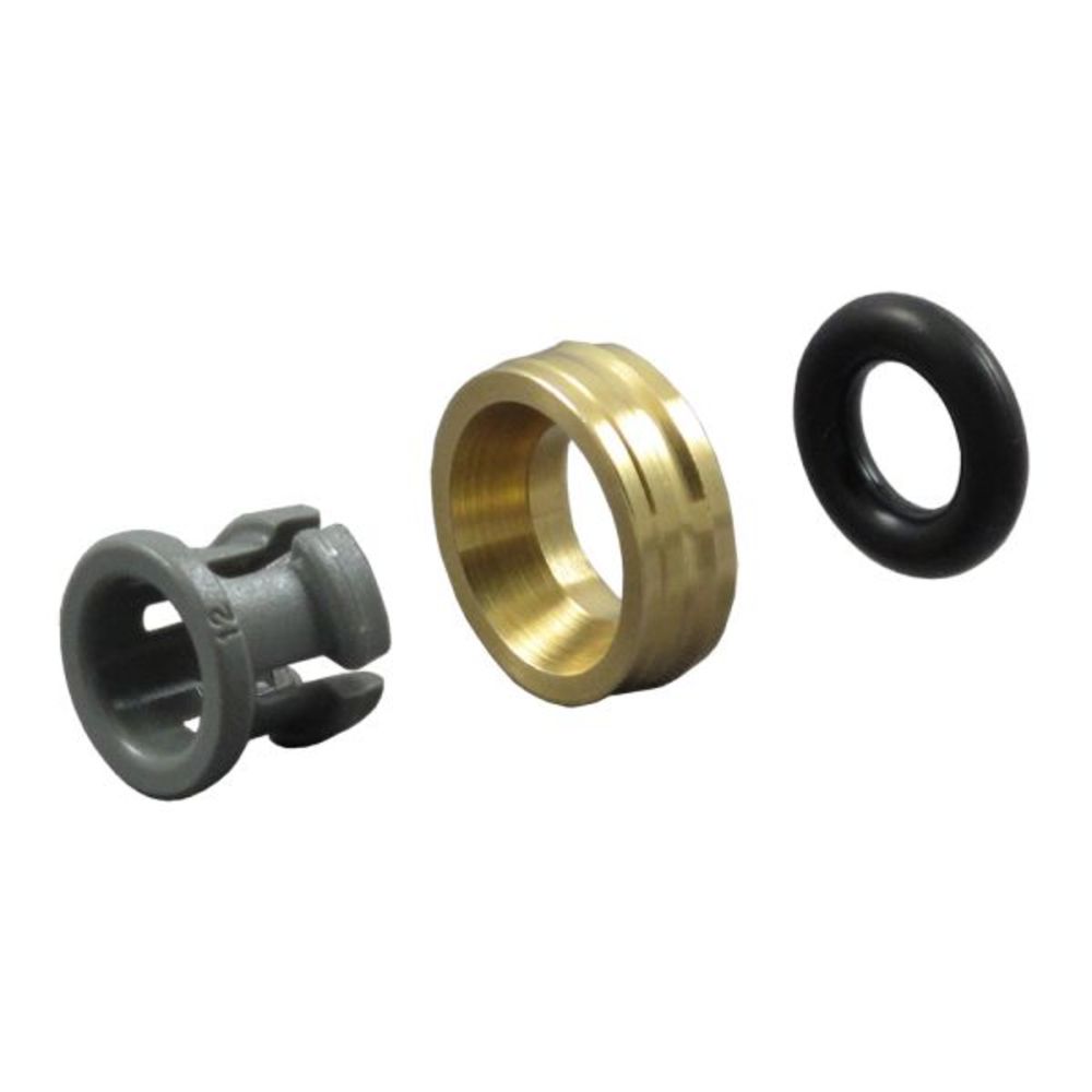 John Guest 1/4" Metal Half Cartridge, Stainless Steel Body, Gray Acetal Collet, Nitrile O-ring