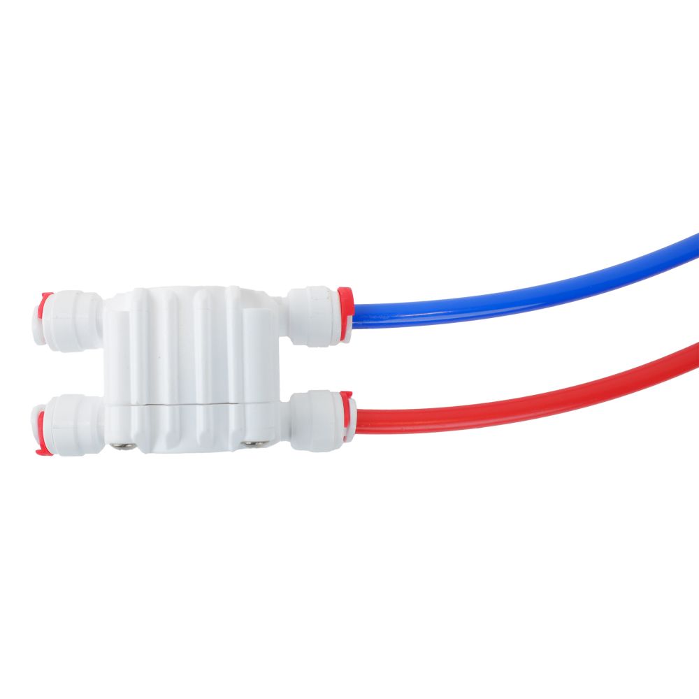 Automatic Shut Off Valve 4 Way 1/4 QC Locking Clips - White