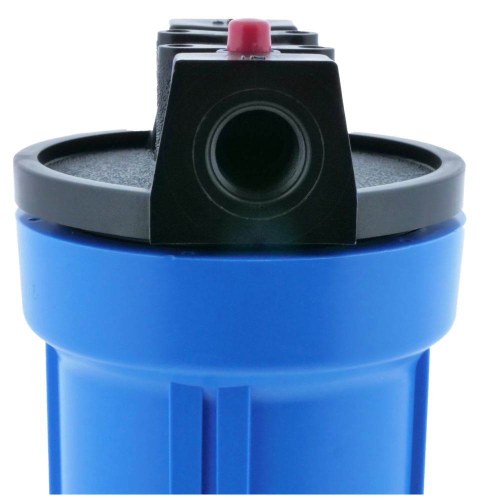 10" Slim Line Filter Housing Blue Sump/Black Boss Cap 3/4" PR - 3/4" FPT