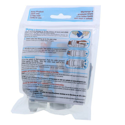 John Guest Plastic Angle Stop Adapter Valve Lead-Free - 3/8 x 1/2 x 1/4