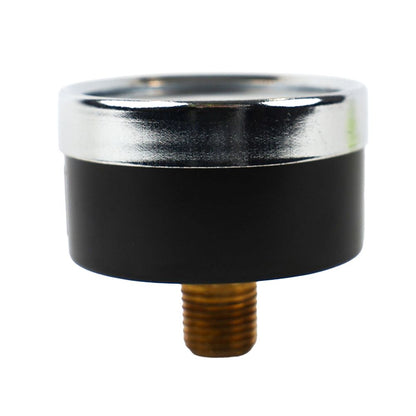 Water Pressure Gauge 160 PSI, 1/4" MPT, 2.0" Glass Dial, Center Mount, Black Steel Case