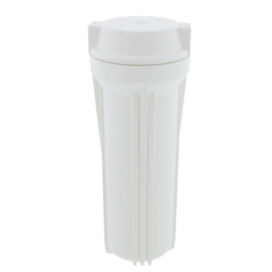 10" Slim Line Filter Housing White Sump/White Flat Cap 1/4" No PR - 1/4" FPT