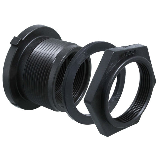 Norwesco 1 1/4" Double Threaded Polypropylene Bulkhead Fitting