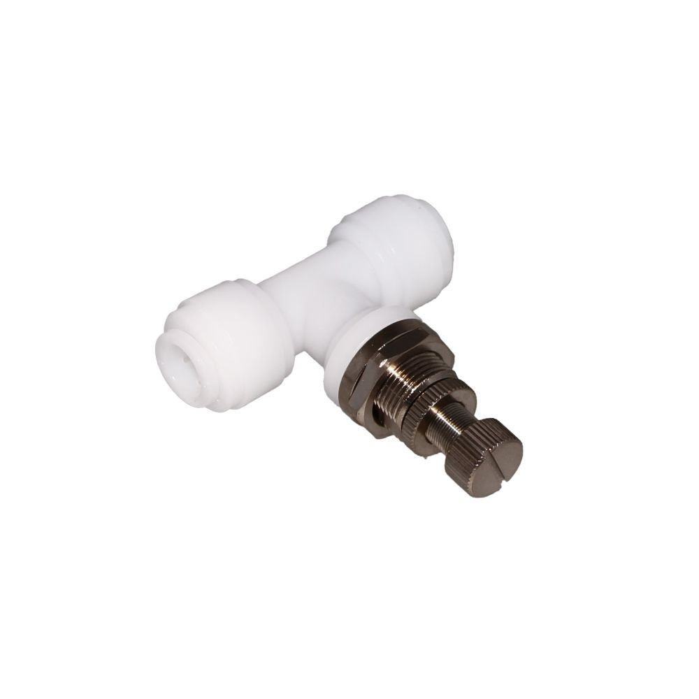 NeoFit - Acetal Natural White Flow Control Bulkhead 1/4" tube