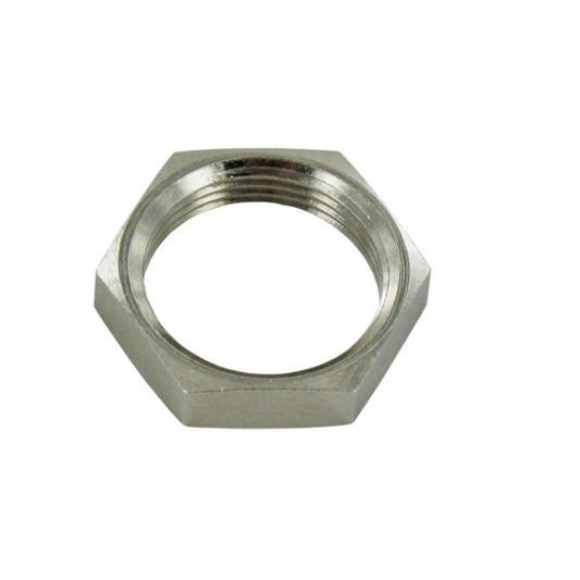 Panel Nut 13/16 Hex x 11/16-24 UNEF Thread - Nickel Brass