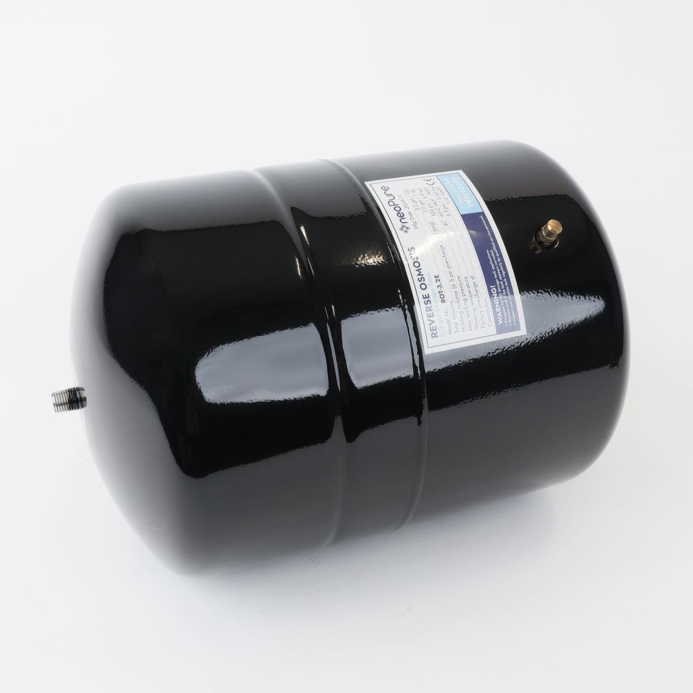 NeoPure Tank RO Storage 3.2 Gal, 9.5" dia x 13.8" h, 1/4" MNPT Black