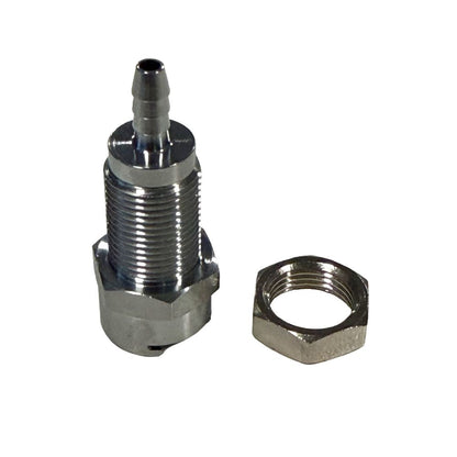 Multi-Mount Valved Hose Barb Coupling Body - 1/8 ID Barb Chrome