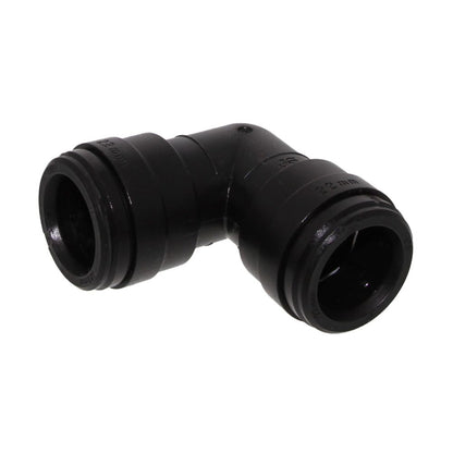 John Guest Union Elbow - 22mm Black Acetal