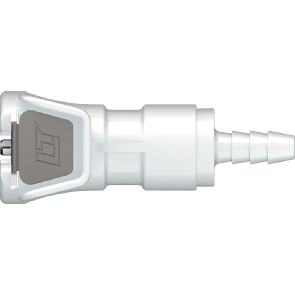 LinkTech 20AC Series Straight Female, Valved, 1/8" HB, Natural Acetal, Buna N