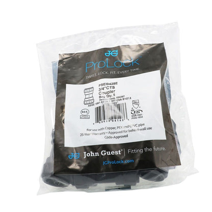John Guest ProLock Black Coupler - 3/4 CTS