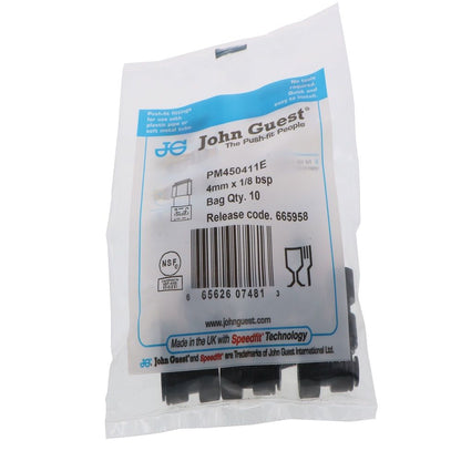 John Guest Female Adaptor BLACK ACETAL - 4mm x 1/8 BSP