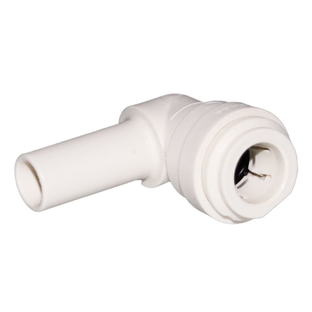 John Guest Stem Elbow Connector Polypro - 1/4 Stem x 1/4