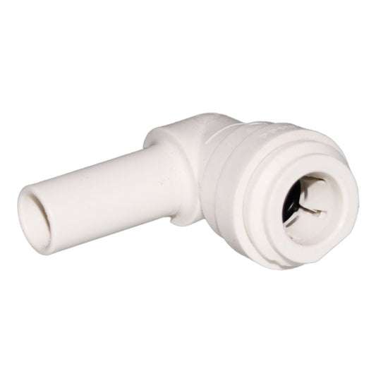 John Guest Stem Elbow Connector Polypro - 1/4 Stem x 1/4