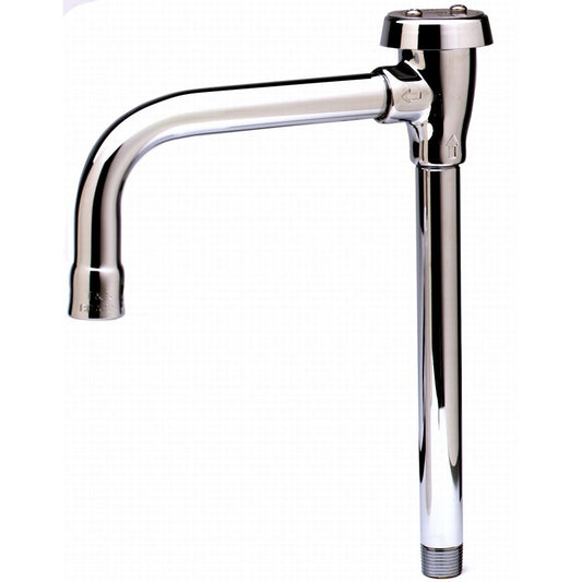 T&S Brass BL-5560-01 Rigid Gooseneck with Vacuum Breaker, Serrated Tip, 3/8 Npt Inlet