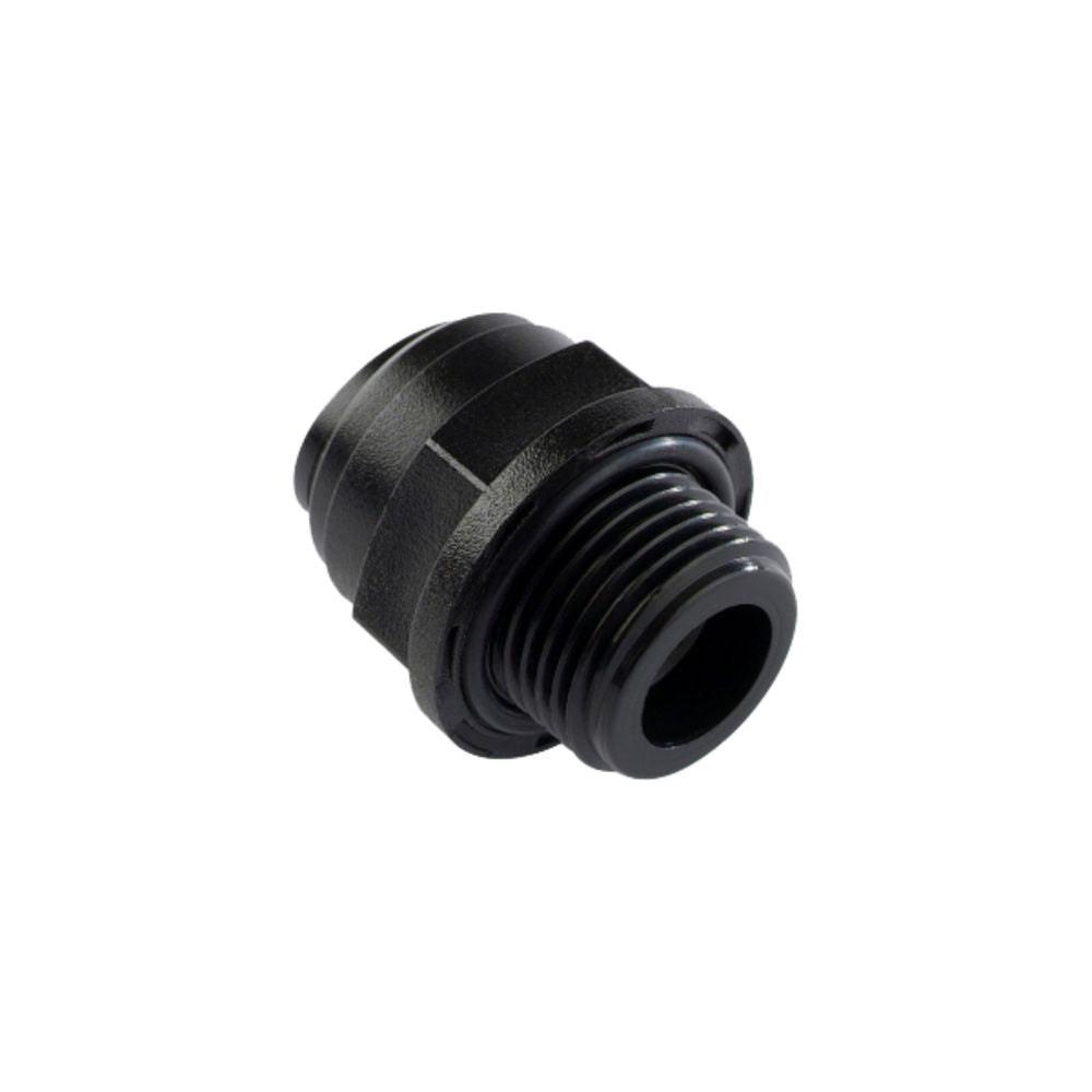 NeoFit - Acetal Black Male Connector 8mm [5/16"] tube x 1/4" BSP[P]