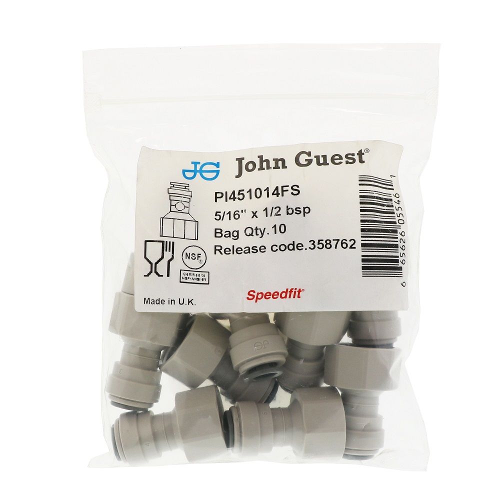 John Guest Female Adapter BSPP - 5/16 x 1/2  BSPP