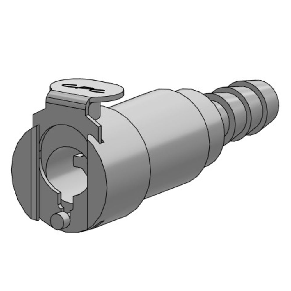 MCD1704V Valved In-Line Hose Barb Coupling Body 1/4 ID Bard w/ Viton O-ring