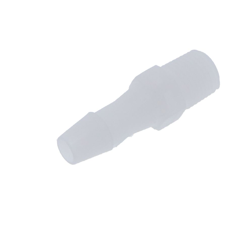 FitQuik PVDF [Kynar] Thread to Tube Straight Fitting - 1/8 NPT to 1/4 ID Barb