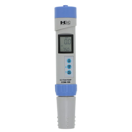 HM Digital COM-100 HMDCOM100 Waterproof EC/TDS And Amp Temperature Combo Meter, White/Purple