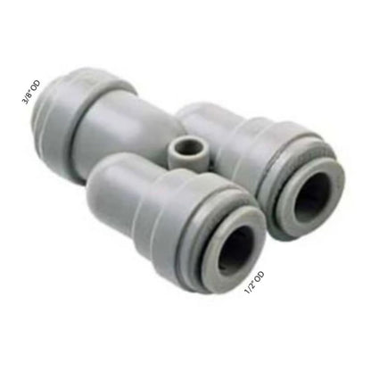 DMfit Two Way Divider - 3/8 Push-in [in] x 1/2 Push-in [out]