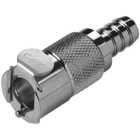LCD17004V Valved In-Line Hose Barb Coupling Body - 1/4 Hose ID Barb FKM [Viton] O-ring