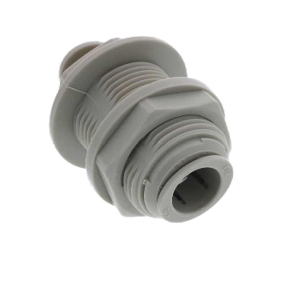 White DMfit Bulkhead Union - 1/2 x 1/2
