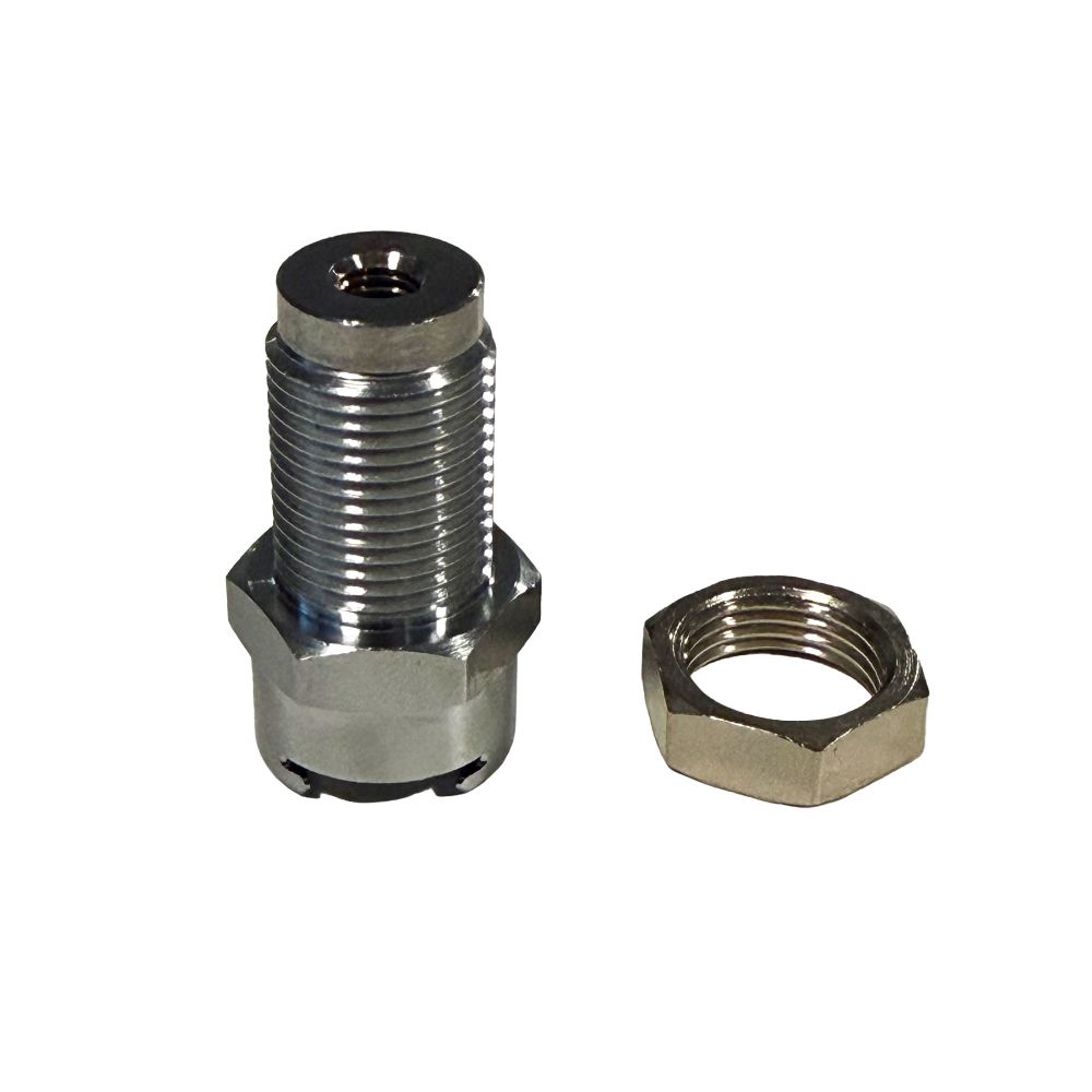 Multi-Mount Valved Female Thread Coupling Body - 10-32 UNF Chrome