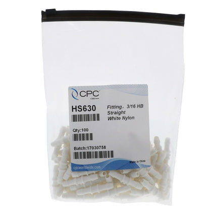 FitQuik Nylon Tube to Tube Straight Fitting - 3/16 ID x 3/16 ID