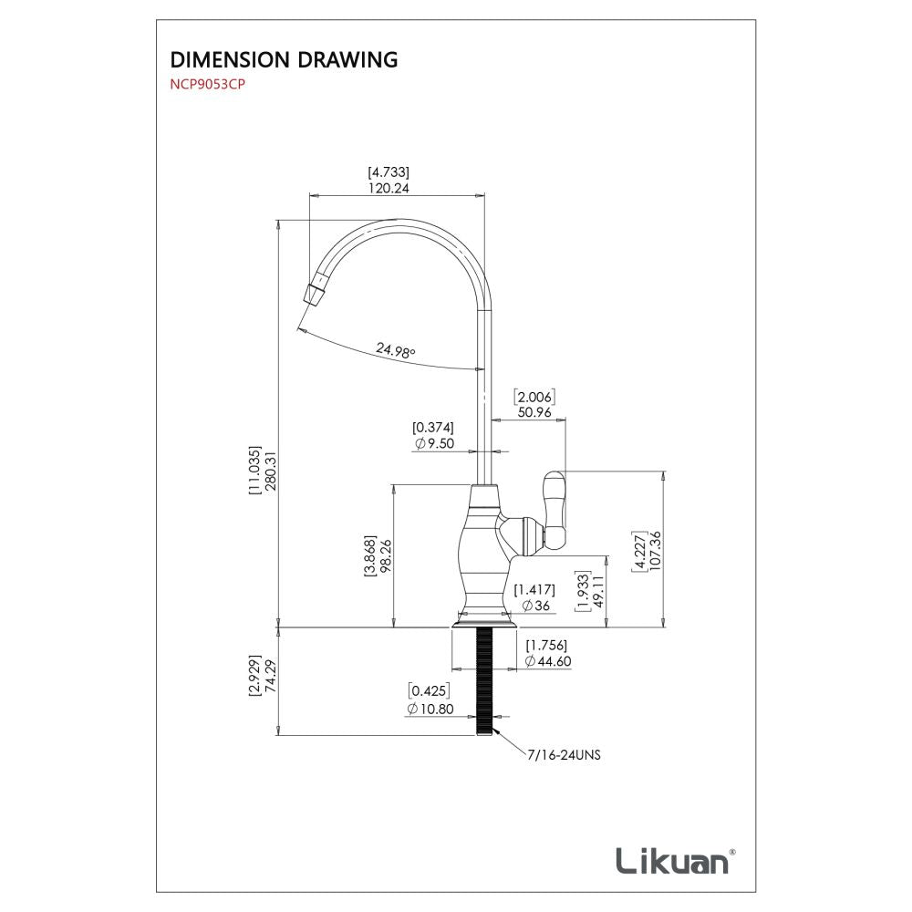 Likuan 905 Series Chrome Plated Air Gap Faucet