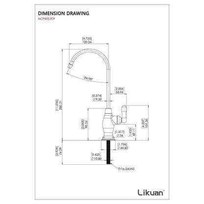 Likuan 905 Series Chrome Plated Air Gap Faucet