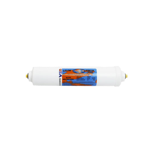 Omnipure Inline K2551-C/C-KK 50% Calcite, 50% Corosex - 10" x 2" Filter - 3/8" Quick Connect