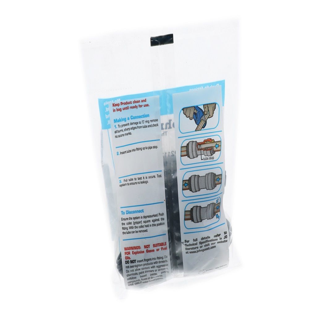 John Guest Reducing Elbow Black Polypropylene  - 3/8 x 1/4