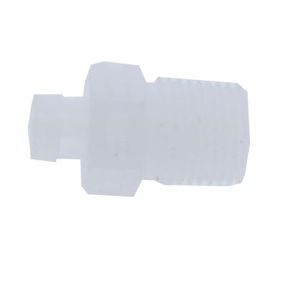 FitQuik PVDF [Kynar] Thread to Tube Straight Fitting - 1/8 NPT to 1/16 ID Barb