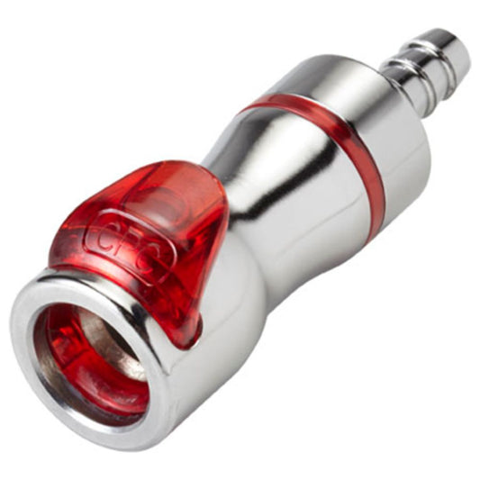 LD4D17006RED Valved In-Line Liquid Cooling Coupling Body 3/8 ID Barb Warm Red