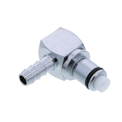 LCD23004V Valved Elbow Hose Barb Coupling Insert 1/4 ID Barb FKM [Viton] O-rings