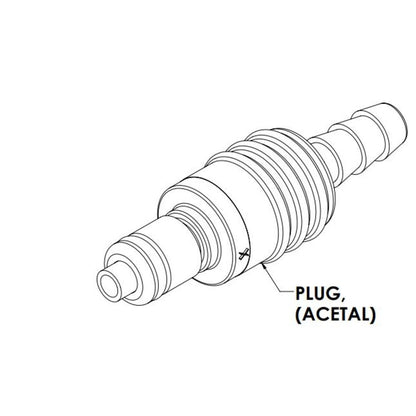 LinkTech 20AC IL Plug, Valved, 3/16" HB