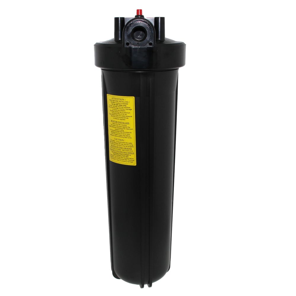 20" Neo-Pure Big Flow Filter Housing Black Cap/Black Sump with Pressure Relief 3/4"