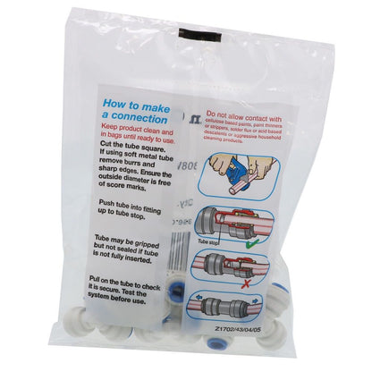 John Guest Union Elbow Polypro  - 1/4-Blue Collet